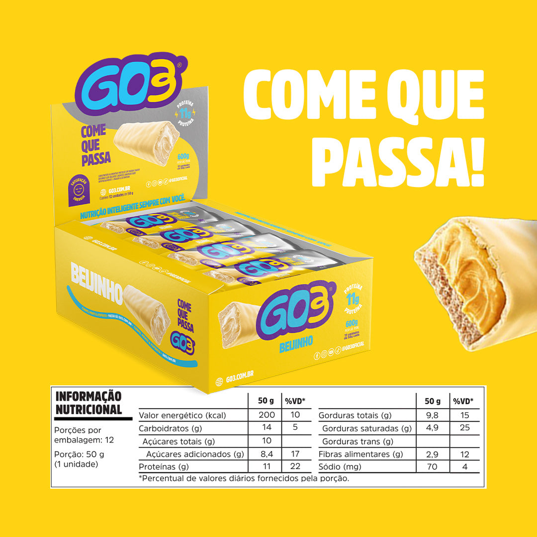 BARRA PROTEICA 50G GO3 - 12 UNIDADES
