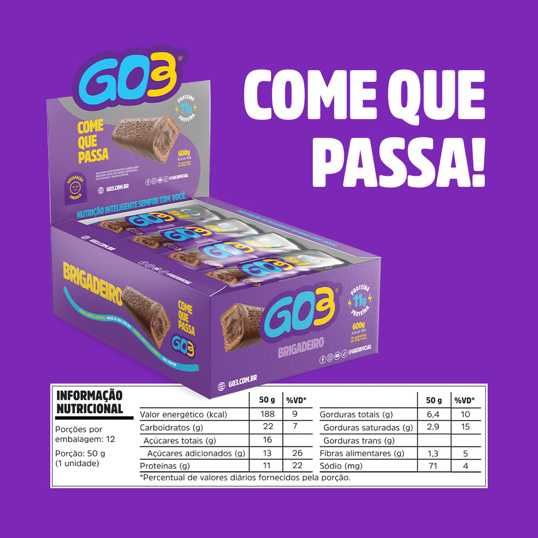 BARRA PROTEICA 50G GO3 - 12 UNIDADES