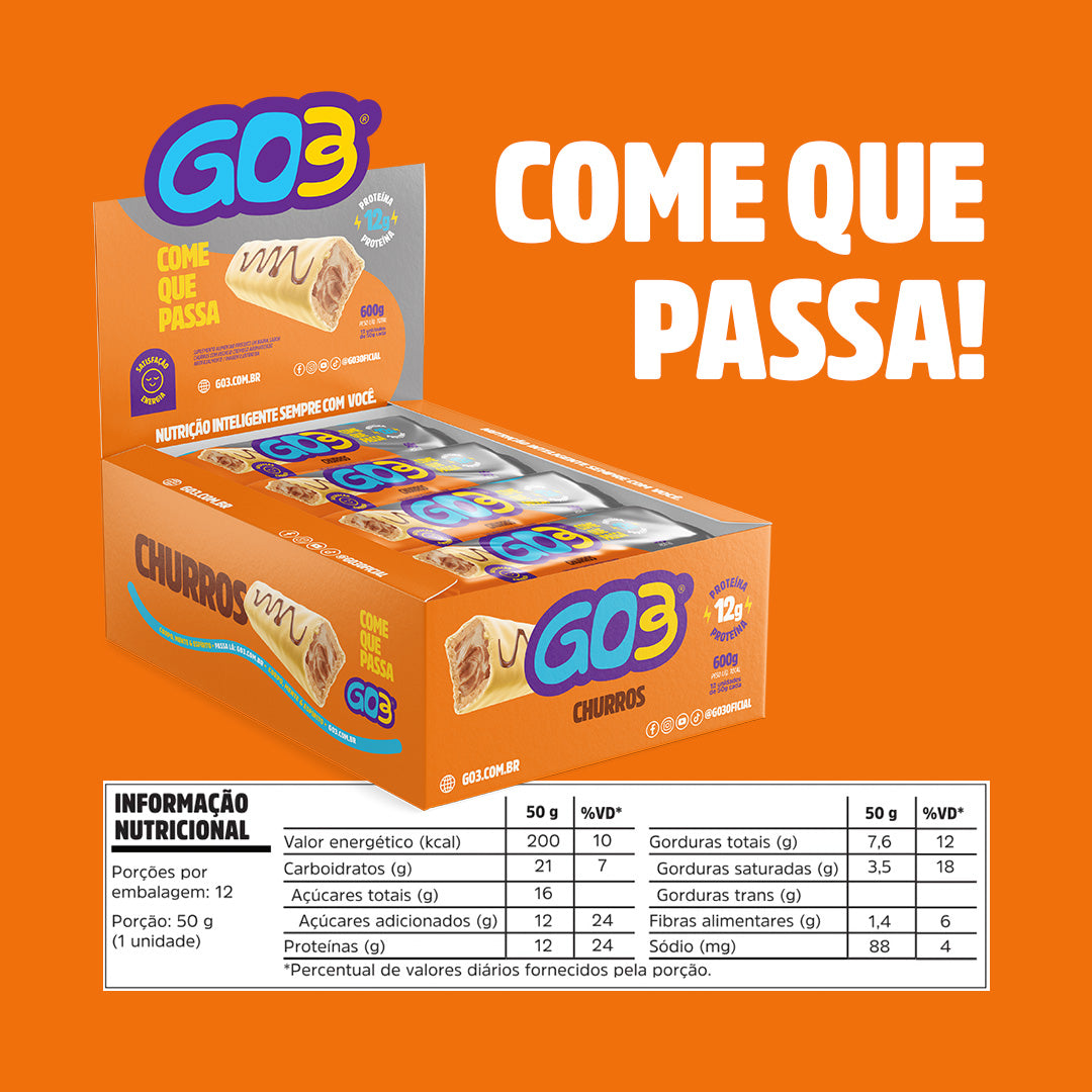 BARRA PROTEICA 50G GO3 - 12 UNIDADES
