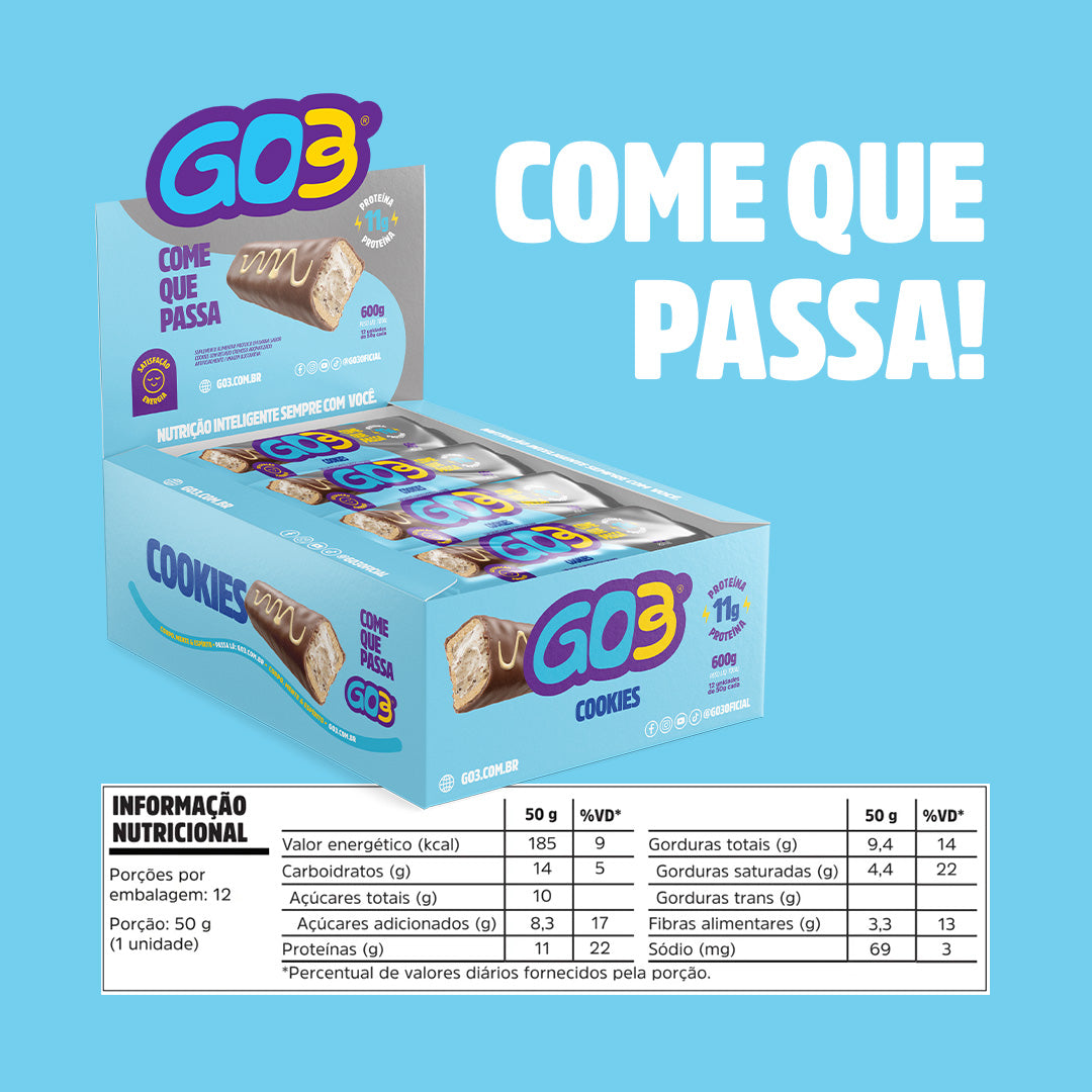 BARRA PROTEICA 50G GO3 - 12 UNIDADES