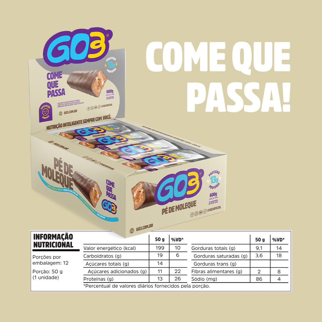 BARRA PROTEICA 50G GO3 - 12 UNIDADES