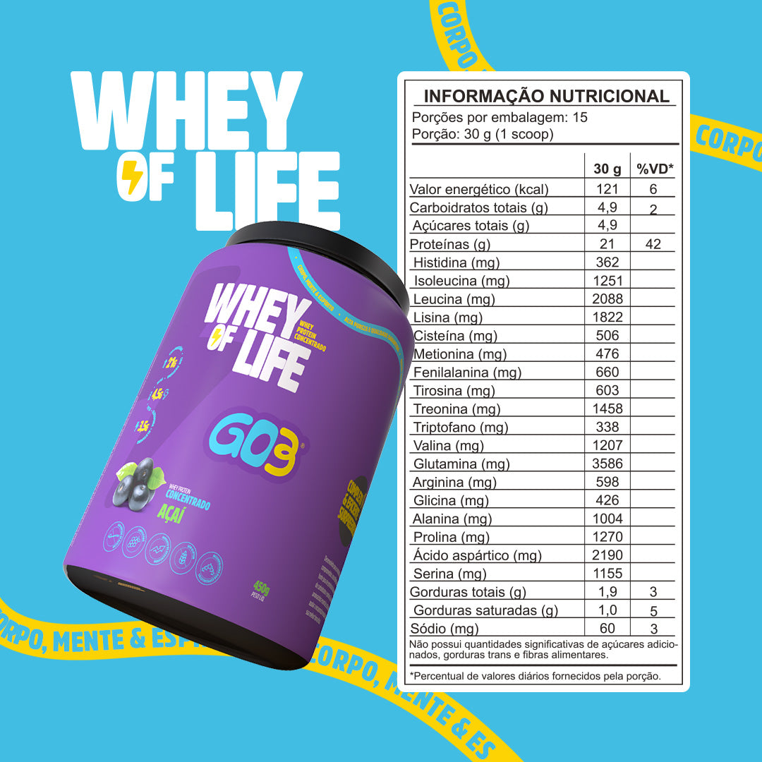 WHEY PROTEIN CONCENTRADO GO3 - 450 g