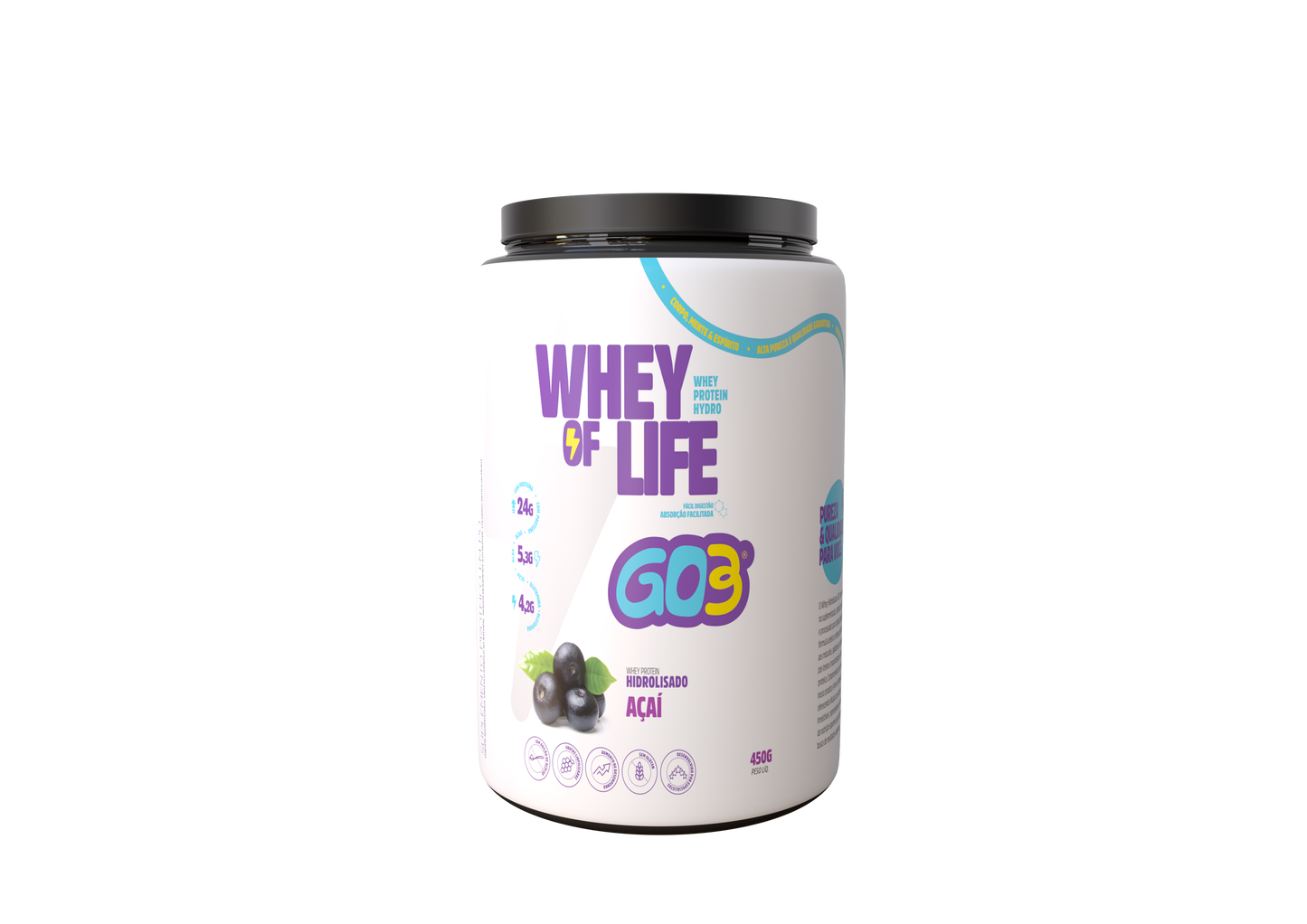 WHEY PROTEIN HIDROLISADO GO3 - 450G